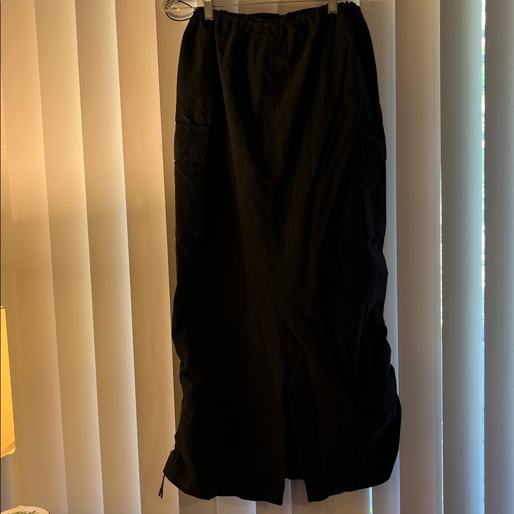 NWT! wild fable Black Cargo Drawstring Midi Skirt - Picture 3 of 5